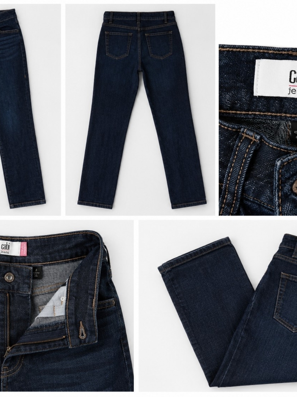 CAbi Dark Indigo Straight-Leg Jeans
